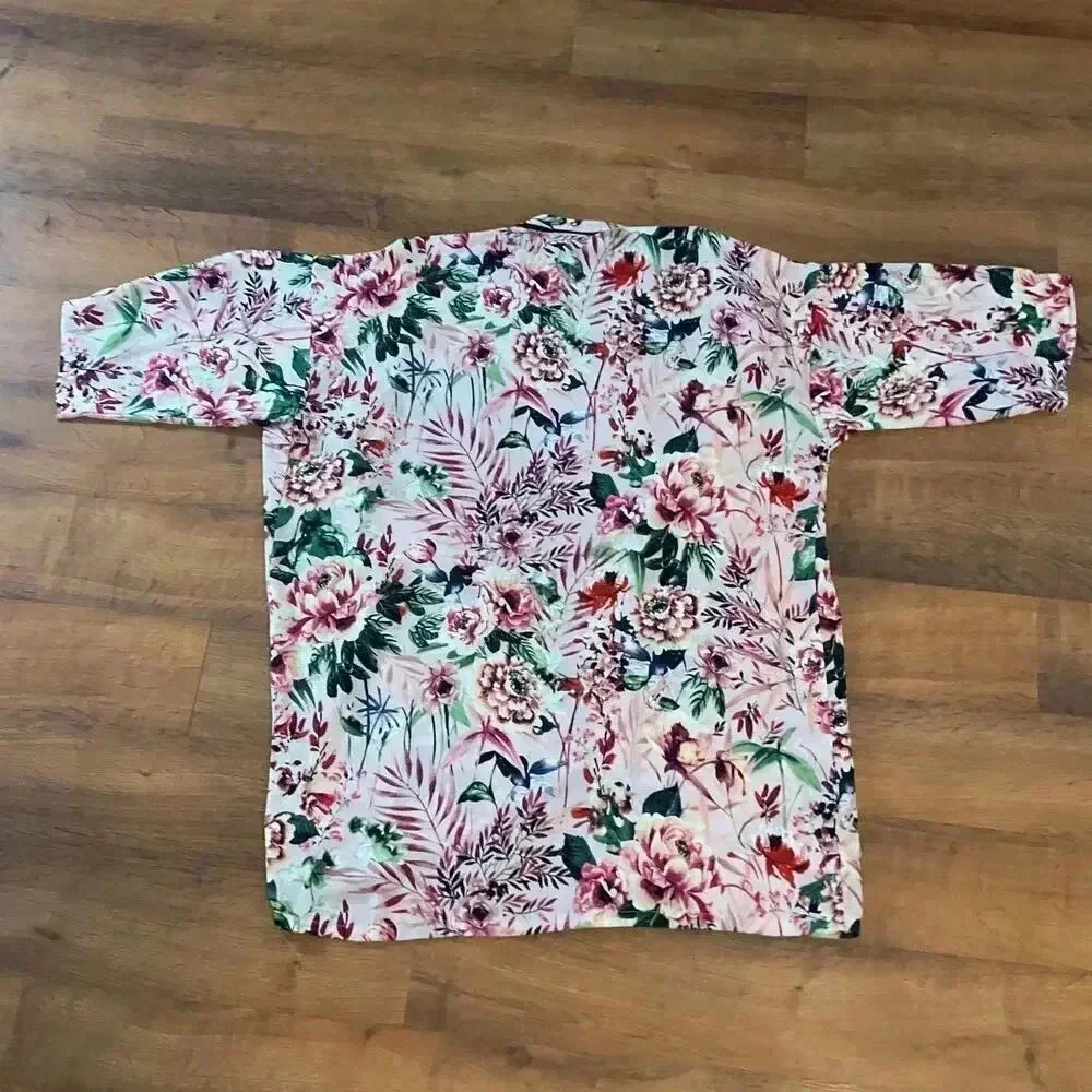 Bobeau‎ Open Front Floral Summer Kimono Womens Robe Size Small